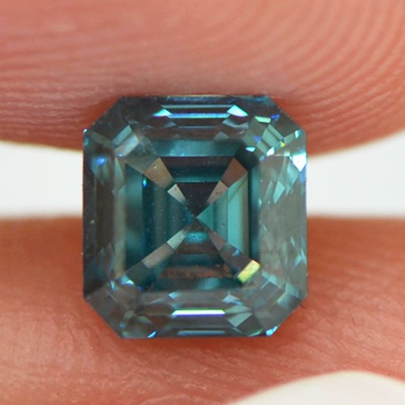 Asscher Cut Diamond Fancy Blue Color Loose VVS2 1.00 Carat - Picture 9 of 9